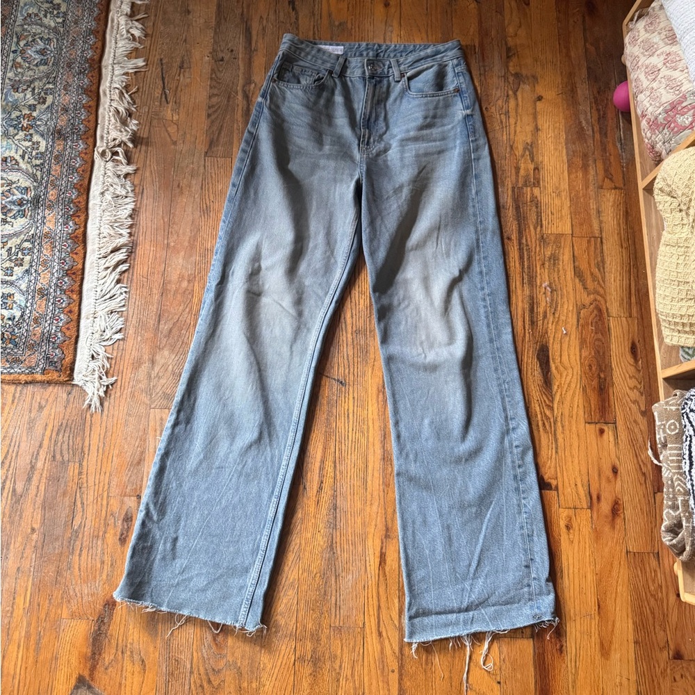 Zara TRF High Rise Wide Leg jeans 8 - Picture 7 of 9